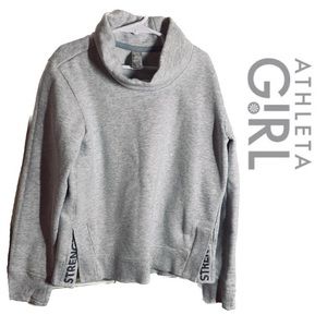 ATHLETA GIRL “Inner Strength” Funnel Neck Sweatshirt Heather Sz 12